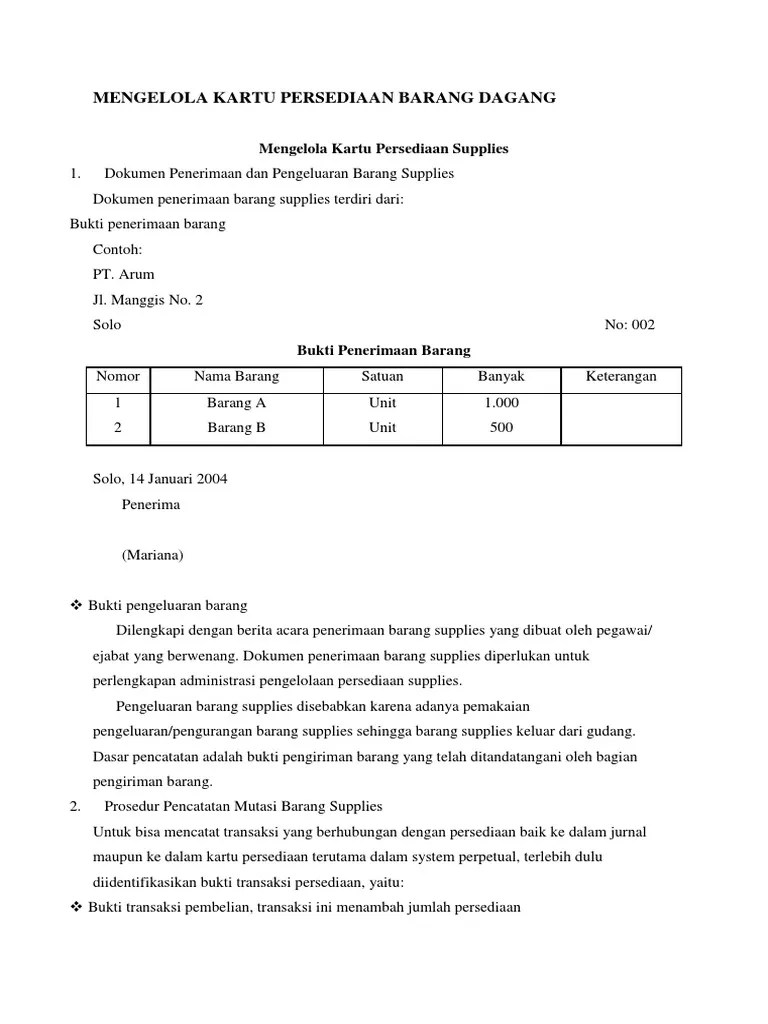 Tabel 4.2 contoh kartu persediaan januari 2011 ………………………………… 47. Mengelola Kartu Persediaan Barang Dagang Pdf