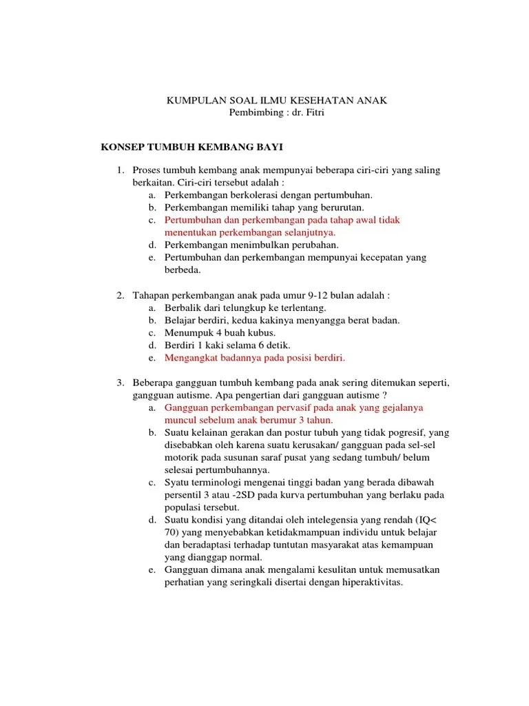 Kumpulan Soal Ilmu Kesehatan Anak | PDF