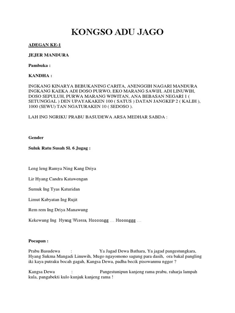 Kongso Adu Jago | PDF