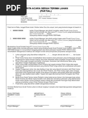 Contoh surat berita acara serah terima lapangan picture published ang submitted by admin that preserved inside our collection. Berita Acara Serah Terima Lahan R0001 Pdf