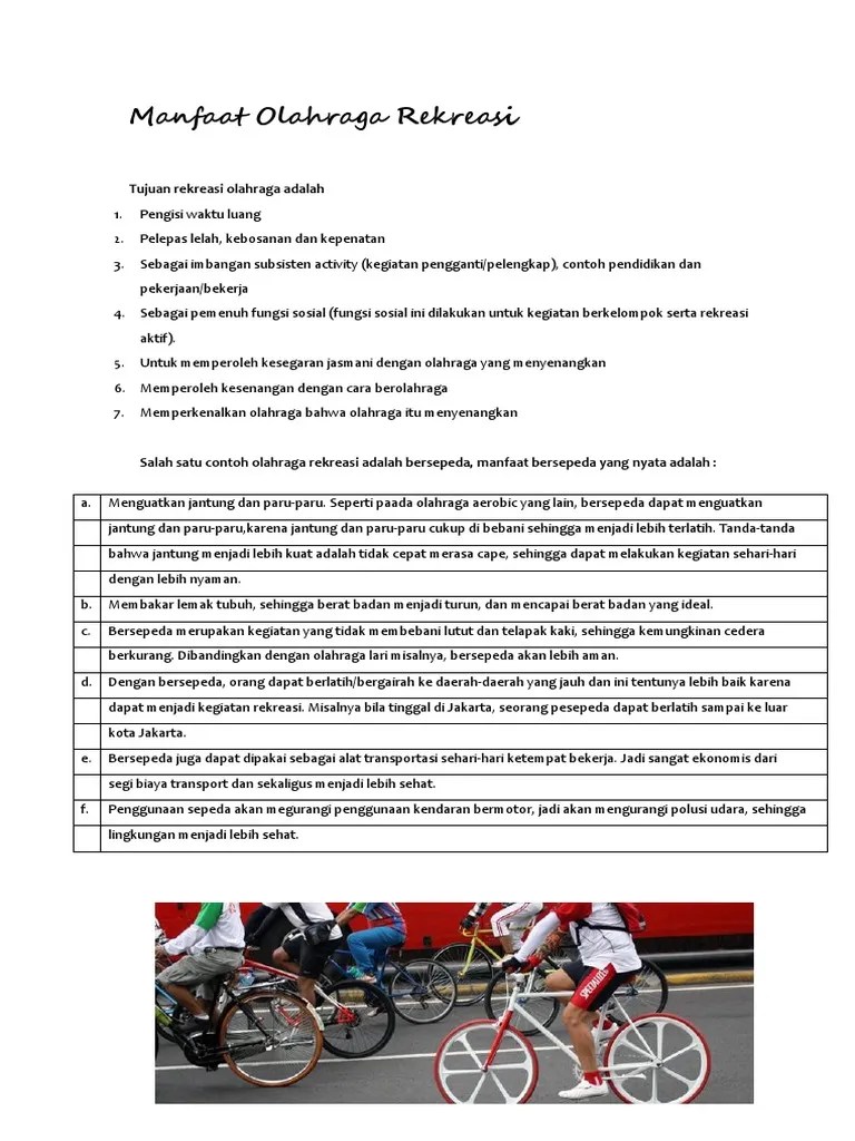 Manfaat Olahraga Rekreasi | PDF
