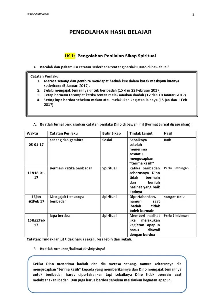 2.8.a LK Pengolahan Hasil Belajar | PDF