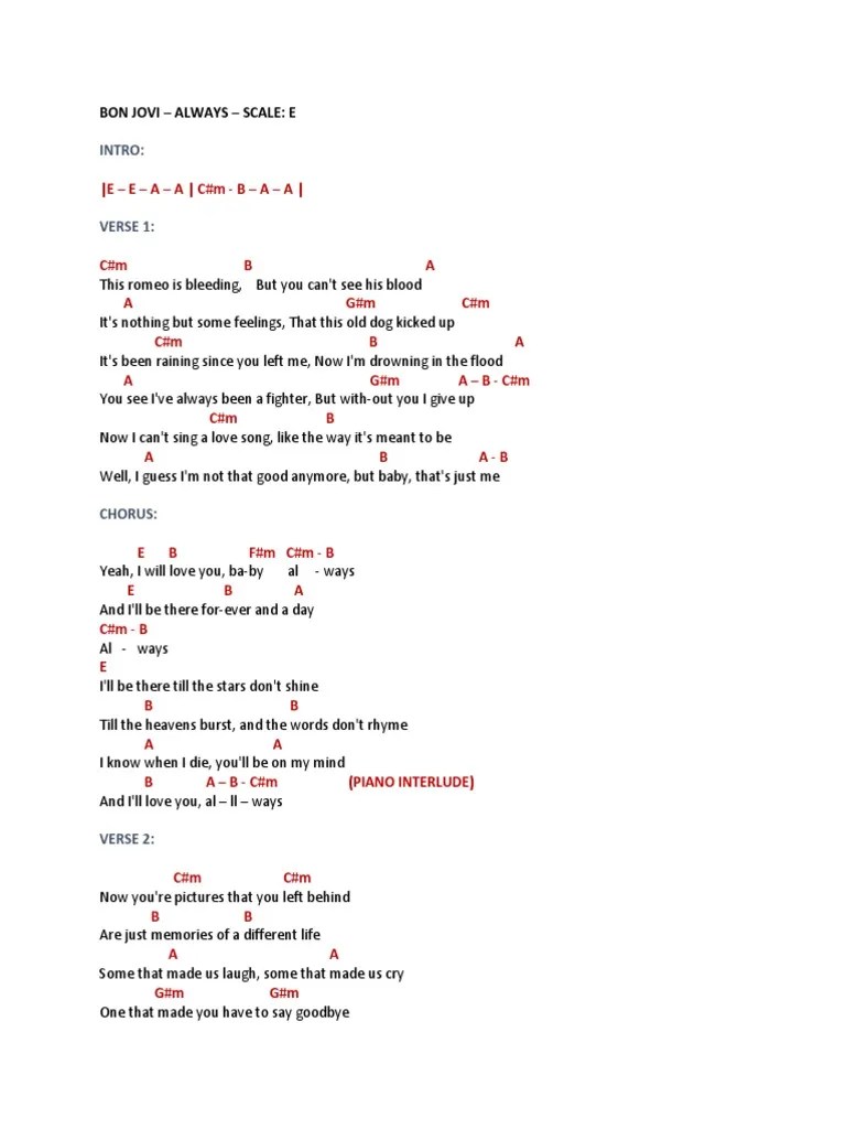 Free Download Lagu Bon Jovi Always – Nasi