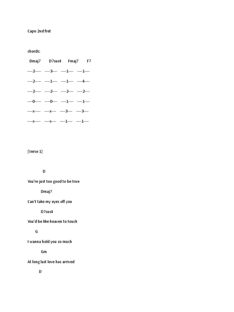 Cant Take My Eyes Off You | PDF | Song Structure | Songs