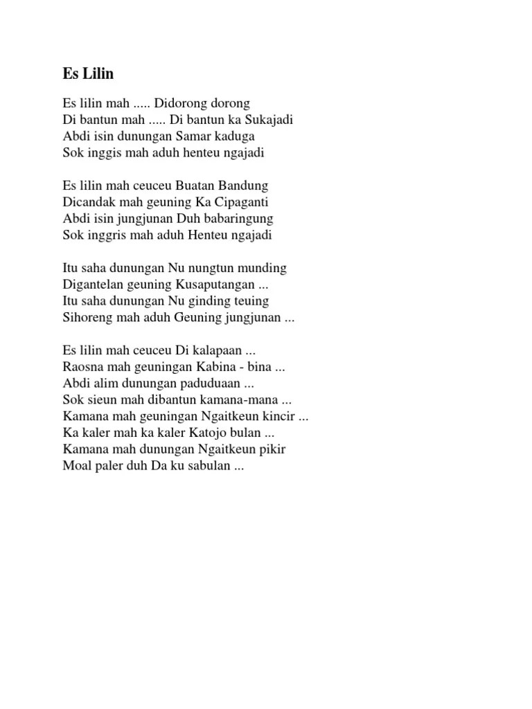 Lirik Lagu Es Lilin Ma Cece
