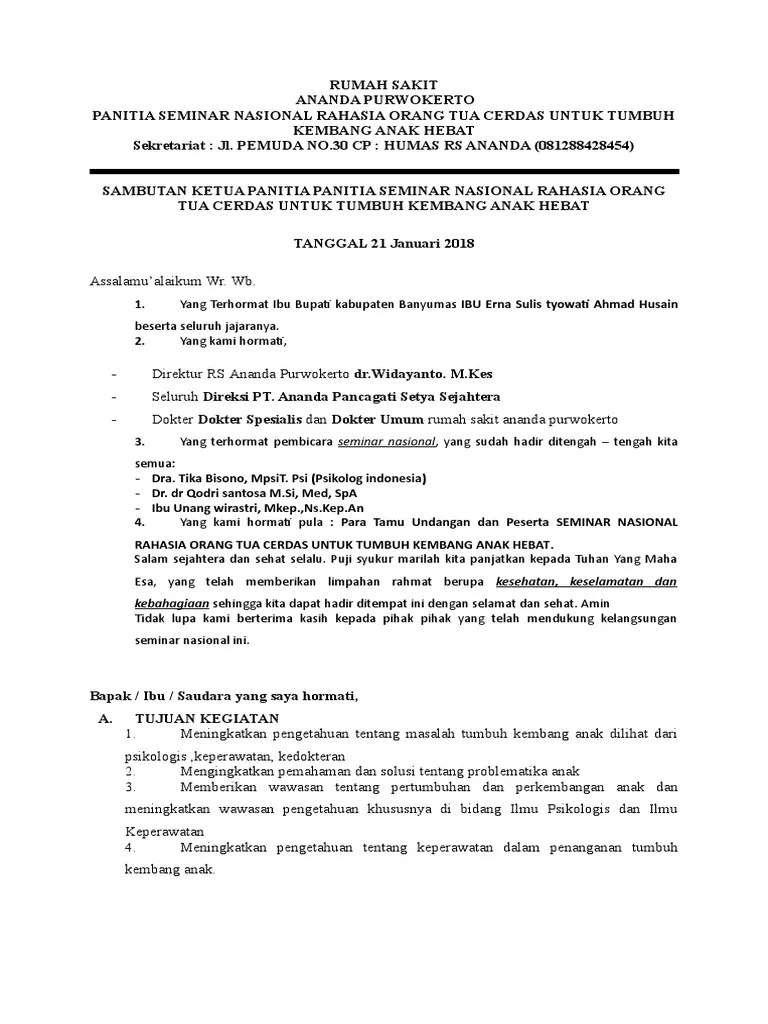 Kata Sambutan Ketua Panitia Seminar Nasional