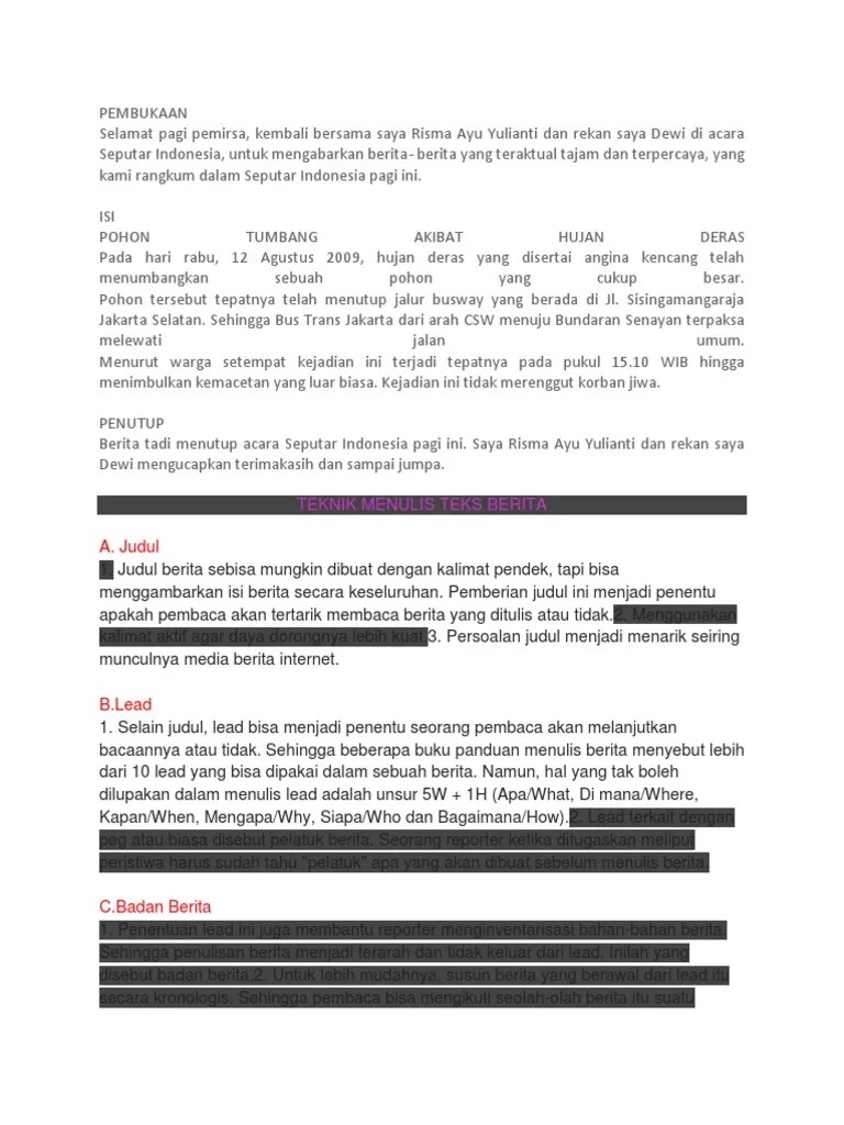 Contoh Teks Berita | PDF