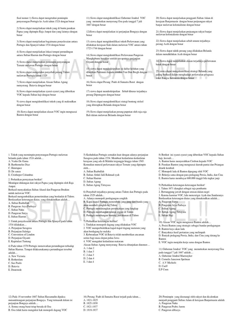 Soal Sejarah Bab 2 | PDF