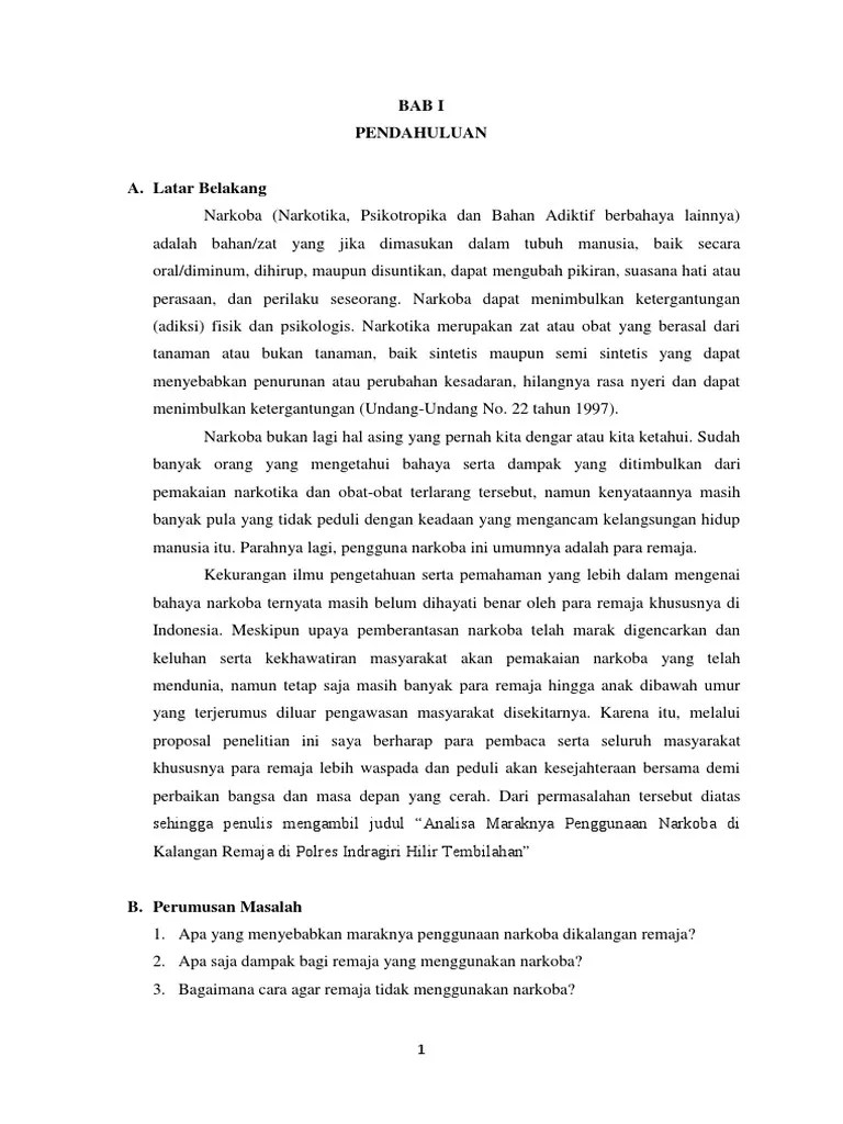 Narkoba merupakan singkatan dari narkotika, psikotropika, bahan adiktif lainnya. Karya Ilmiah Maraknya Penggunaan Narkoba Di Kalangan Remaja Pdf