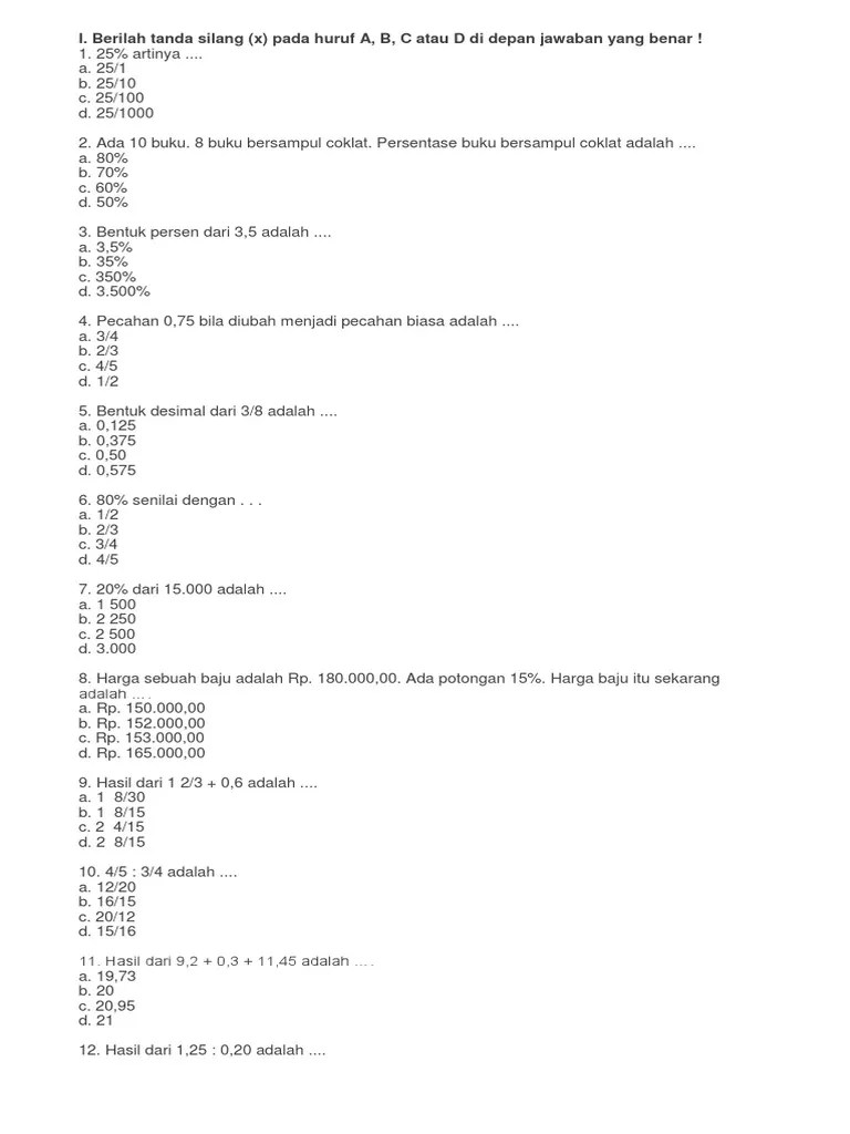 Bentuk Persen Dari 7 20 Adalah - Seputar Bentuk