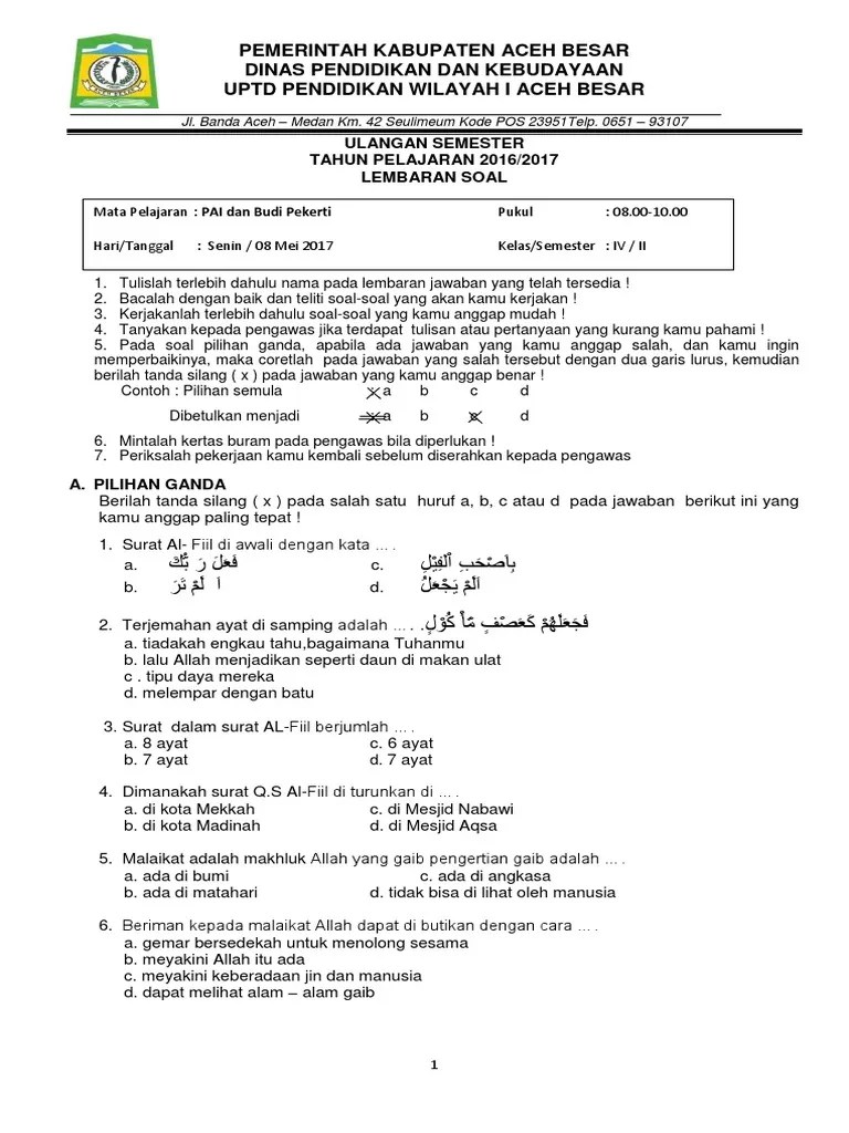 Orang yang celaka berdasarkan surat al ma'un yaitu . Soal Pai Kelas 4 Tentang Surat Al Fil Kumpulan Surat Penting