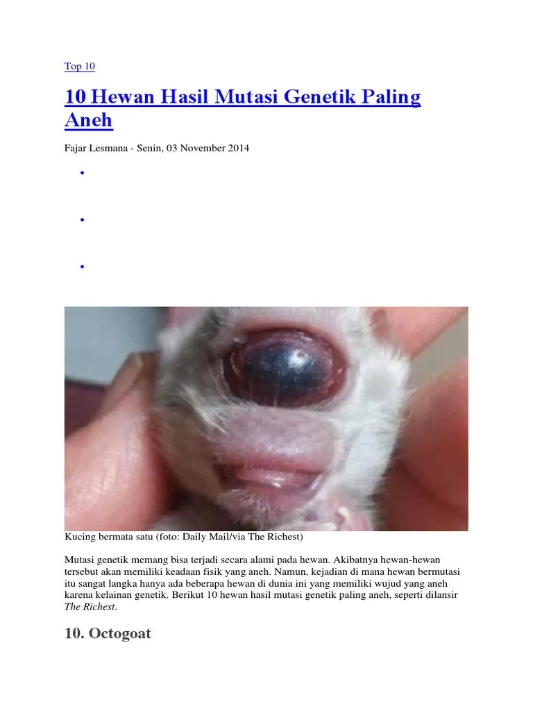 Akibat Mutasi Pada Hewan Dan Tumbuhan | PDF