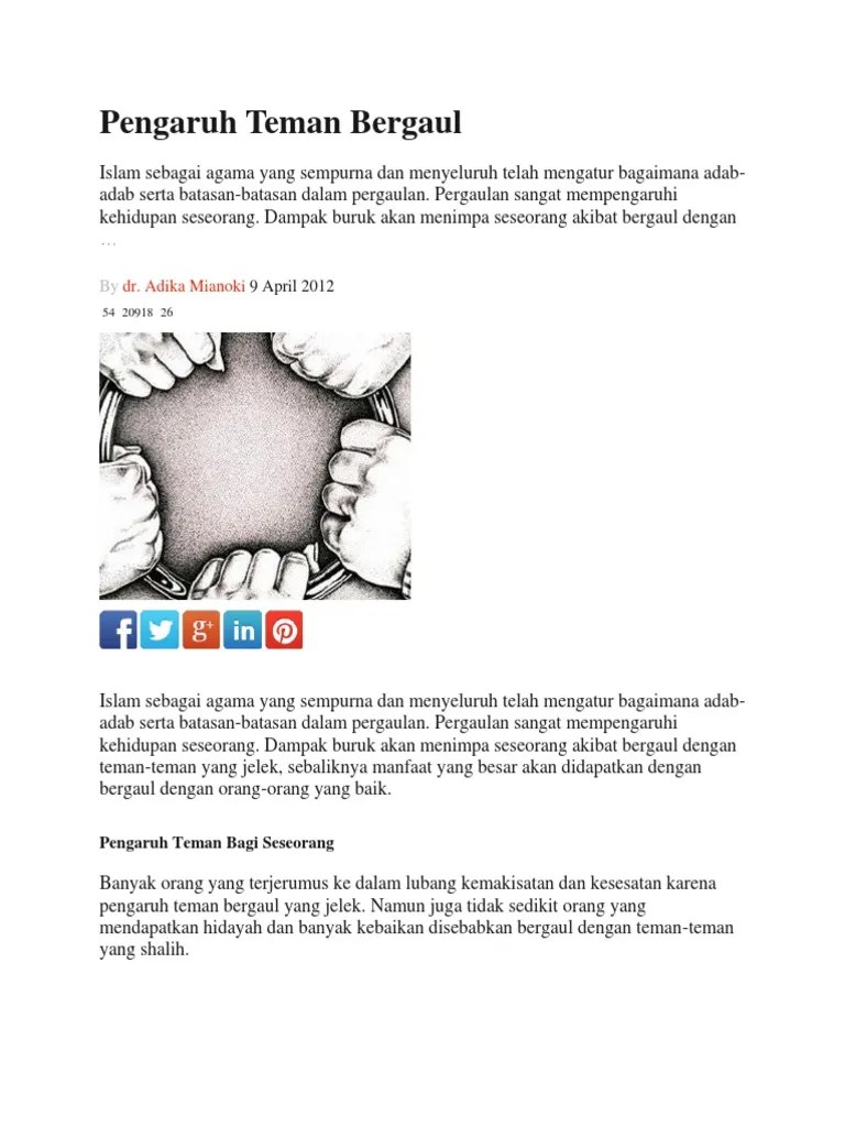 Pengaruh Teman Bergaul | PDF