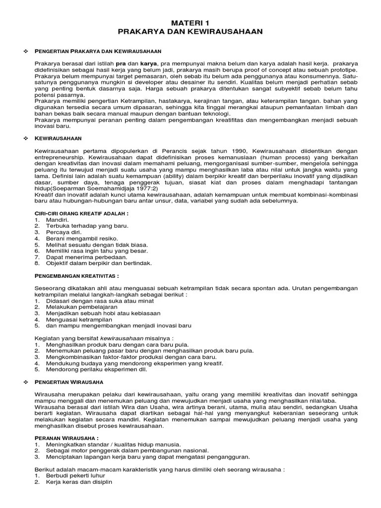 Sedangkan menurut arti lebih luas, prakarya adalah keterampilan hasta karya. Pkr 1 Pkwu Pdf