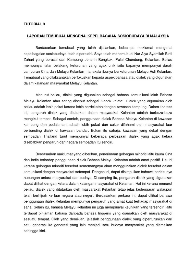 Interview report example contoh laporan temu bual peranan guru sebagai pemimpin profesional dalam pelbagai aspek pembelajaran dan pemudahcaraan muhammad al. Tutorial 3 Laporan Temubual Pdf