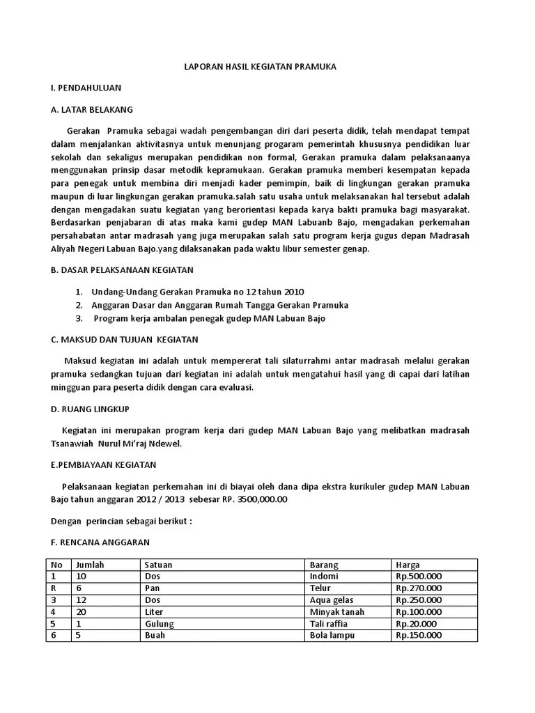 Maybe you would like to learn more about one of these? Contoh Laporan Kegiatan Ekstrakurikuler Pramuka