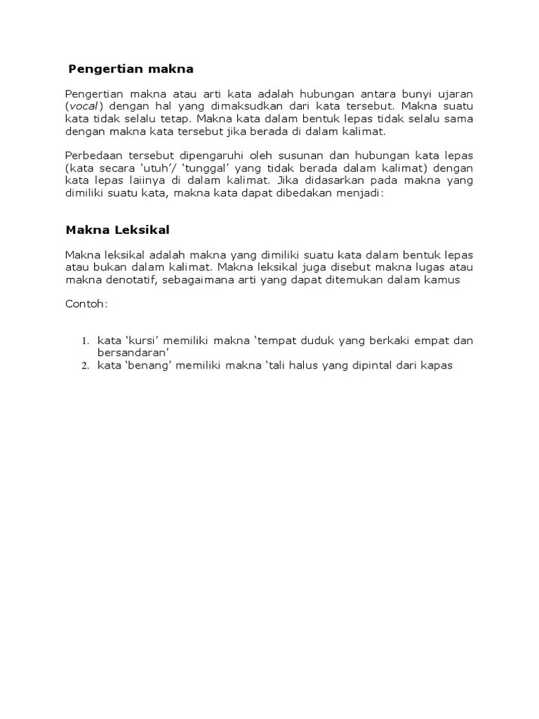 Pengertian Tata Makna | PDF