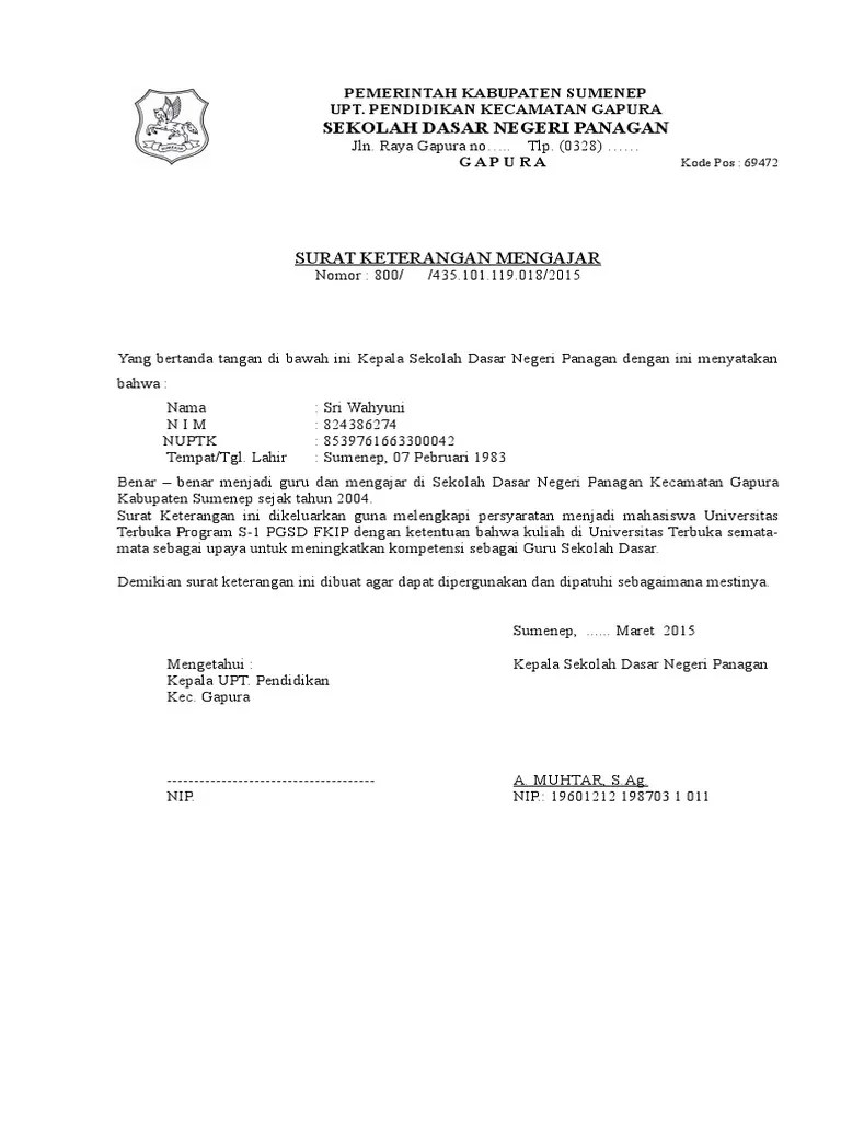 Surat Pernyataan Kebenaran Data Dan Keabsahan Dokumen Universitas Terbuka -  Dokumen Pilihan