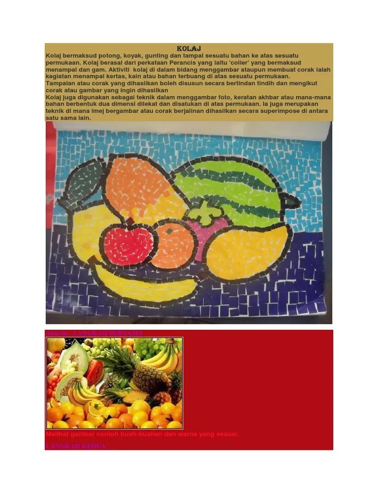 Bersempana sambutan hari kemerdekaan, semua anak2 terlibat membuat kolaj samada dari kertas, bijirin, kapas dan. Kolaj Pdf