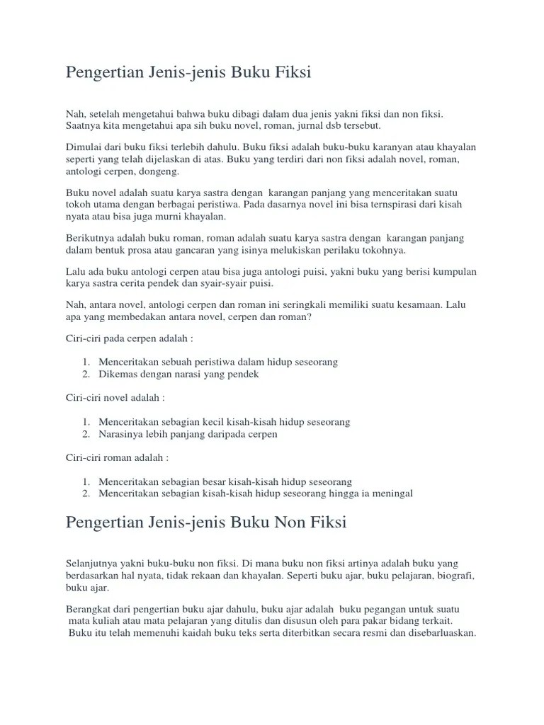 Pengertian Cerita Fiksi Dan Non Fiksi