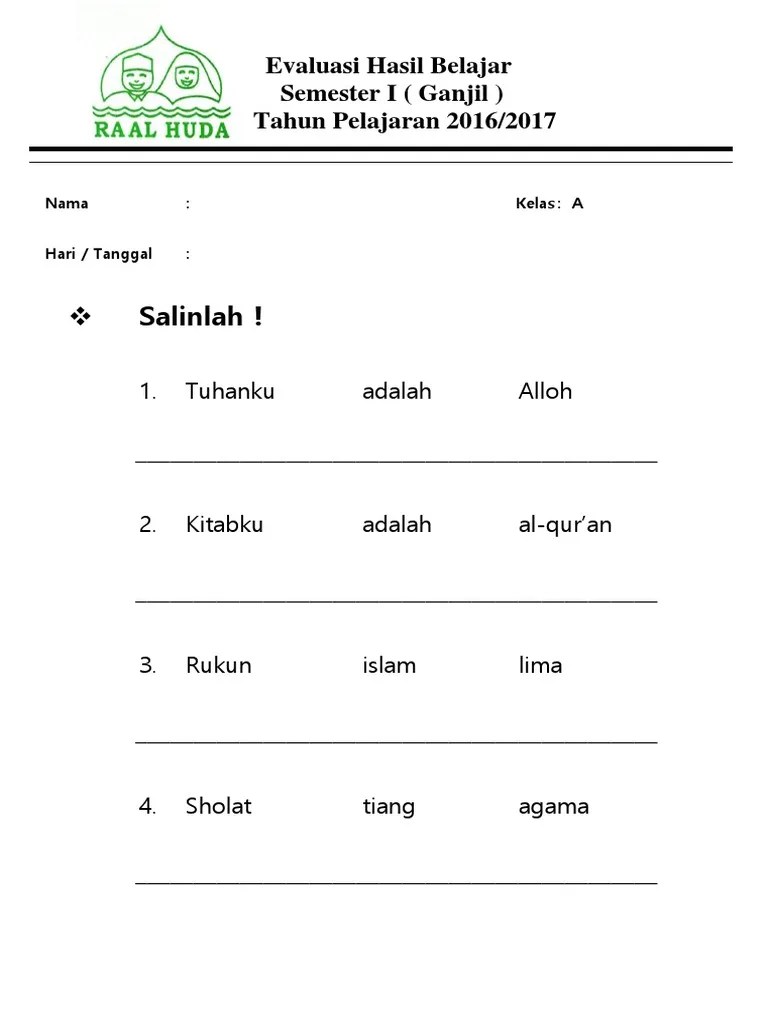 Soal TK Islam | PDF