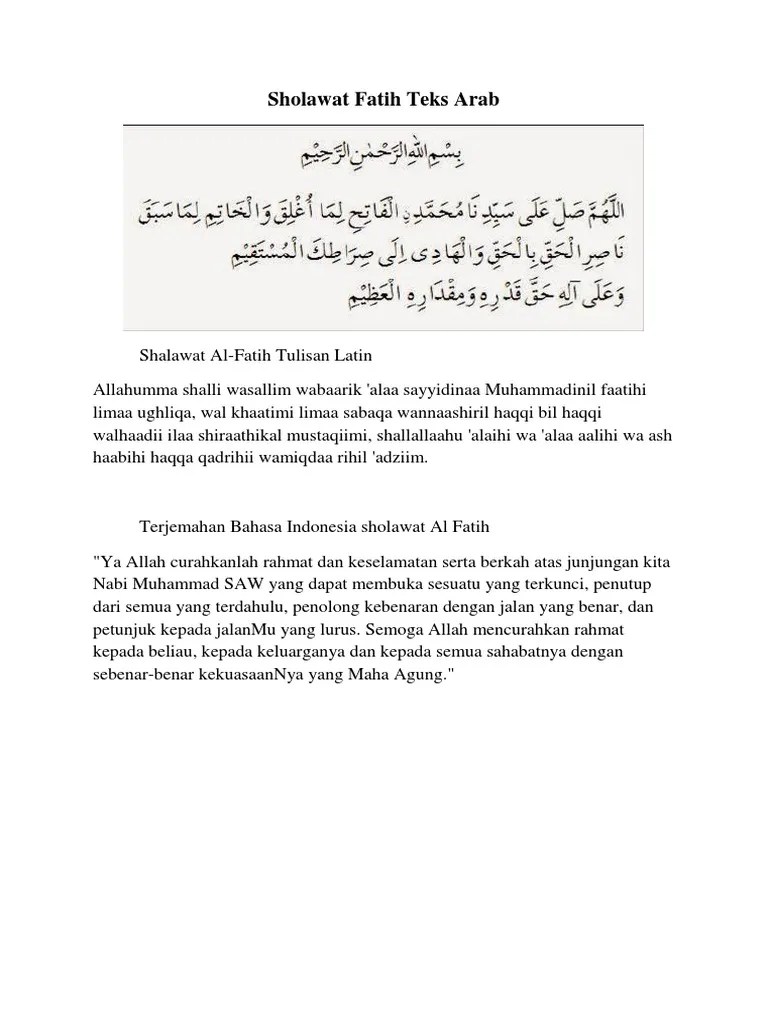 Bacaan Sholawat Ujang Bustomi Latin
