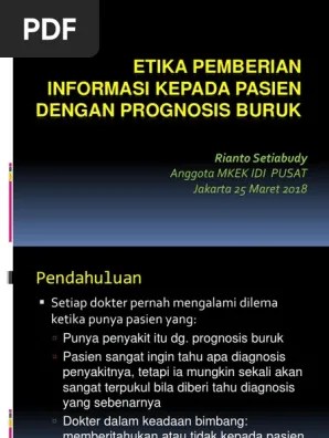 Etika Pemberian Informasi KPD Pasien Dengan Prognosis Buruk-Prof Rianto  Setiabudy | PDF