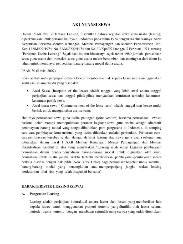 Akuntansi Sewa | PDF