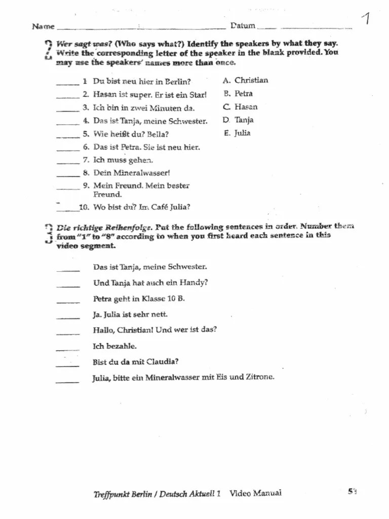 The video series treffpunkt berlin is designed to accompany the fifth edition of. Treffpunkt Berlin Abschnitt 1 Pdf