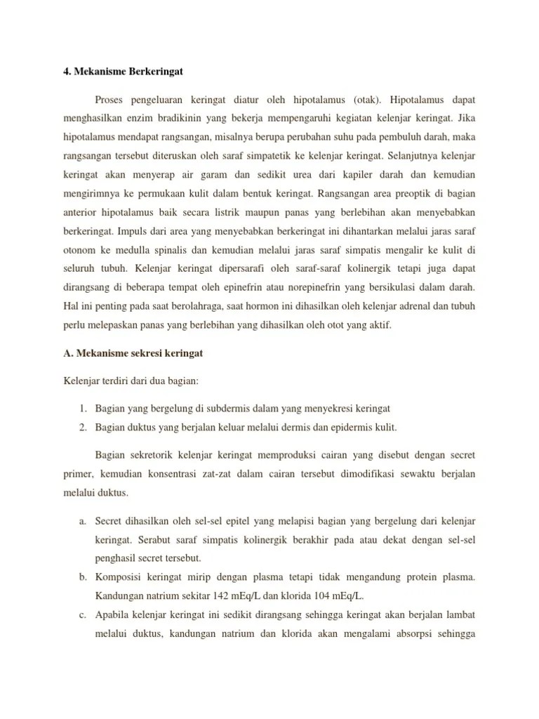 Mekanisme Berkeringat | PDF