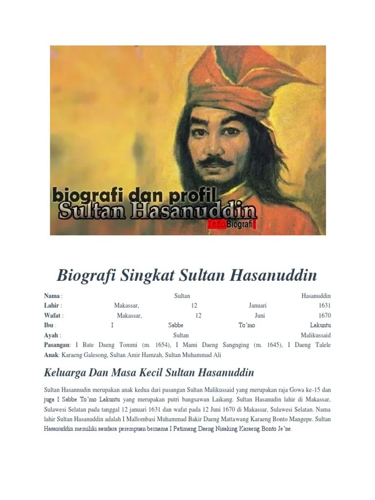 Biografi Singkat Sultan Hasanuddin | PDF