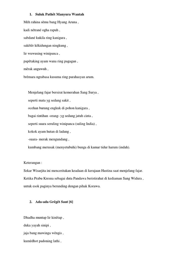 Suluk Pathêt Manyura Wantah | PDF