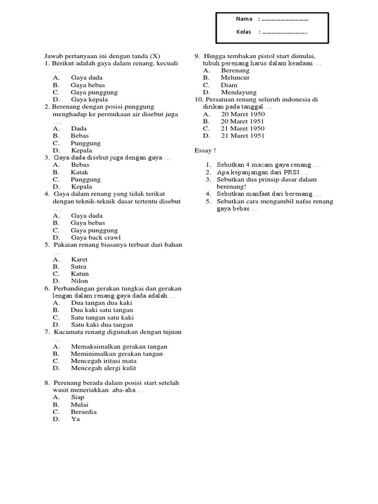 Sebutkan Empat Gerakan Dasar Dalam Renang Gaya Bebas