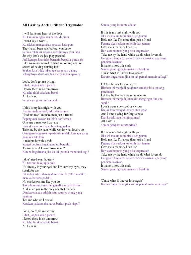 Lirik Lagu Adele Don T You Remember Dan Artinya – Rasanya