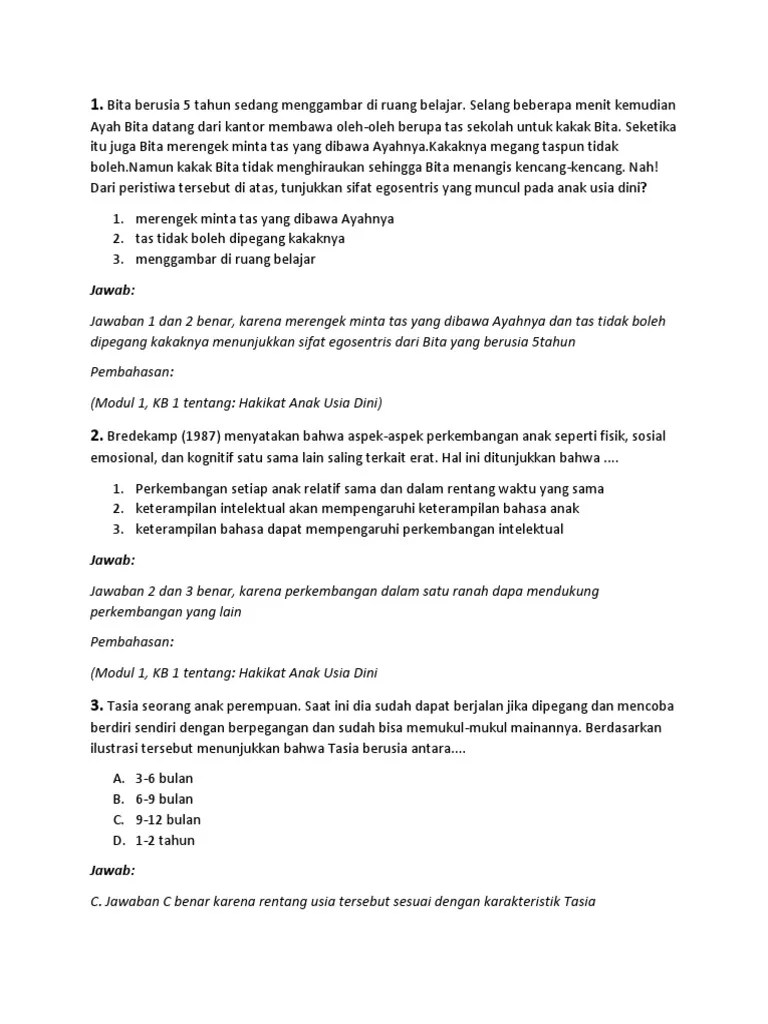 Soal Ut Uas Pengembangan Peserta Didik Mkdk 4002