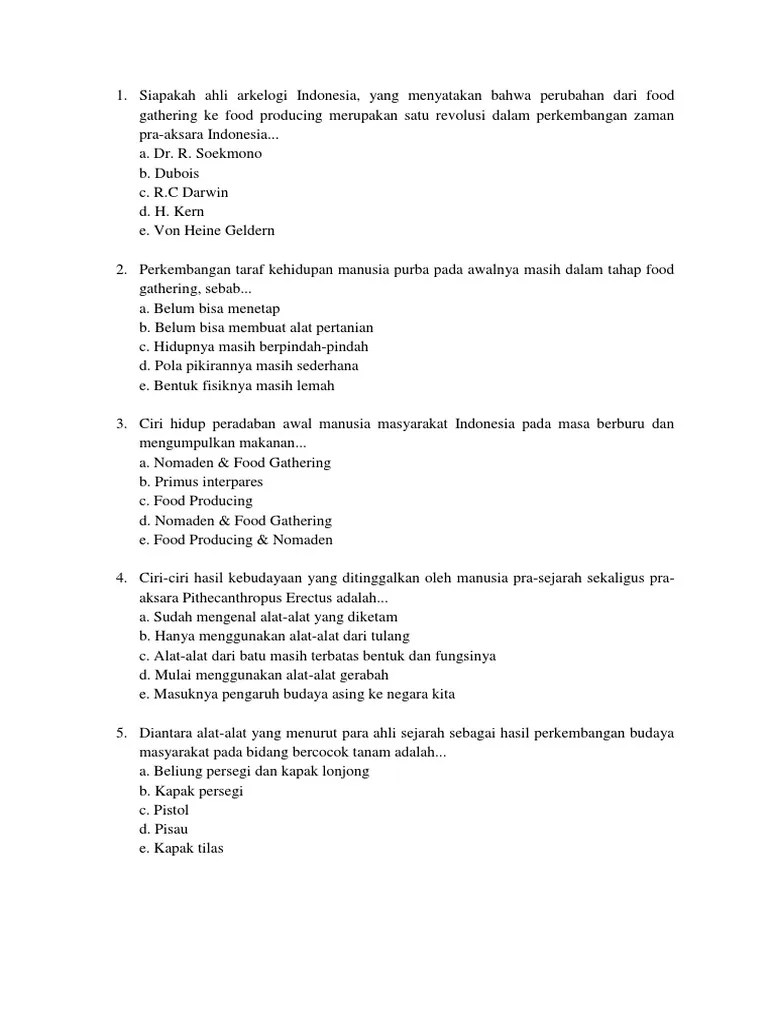 Perubahan Pola Hidup Manusia Purba Pada Zaman Neolitikum Adalah A Food  Gathering Ke Food Producing