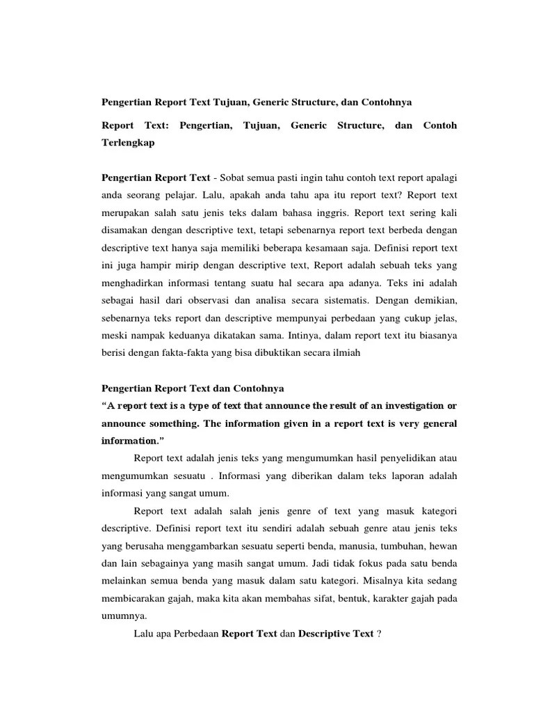 Mau mahir materi bahasa inggris??? Pengertian Report Text Dan Contohnya Python