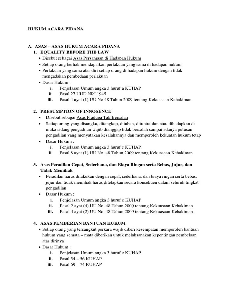 Catatan Hukum Acara Pidana | PDF