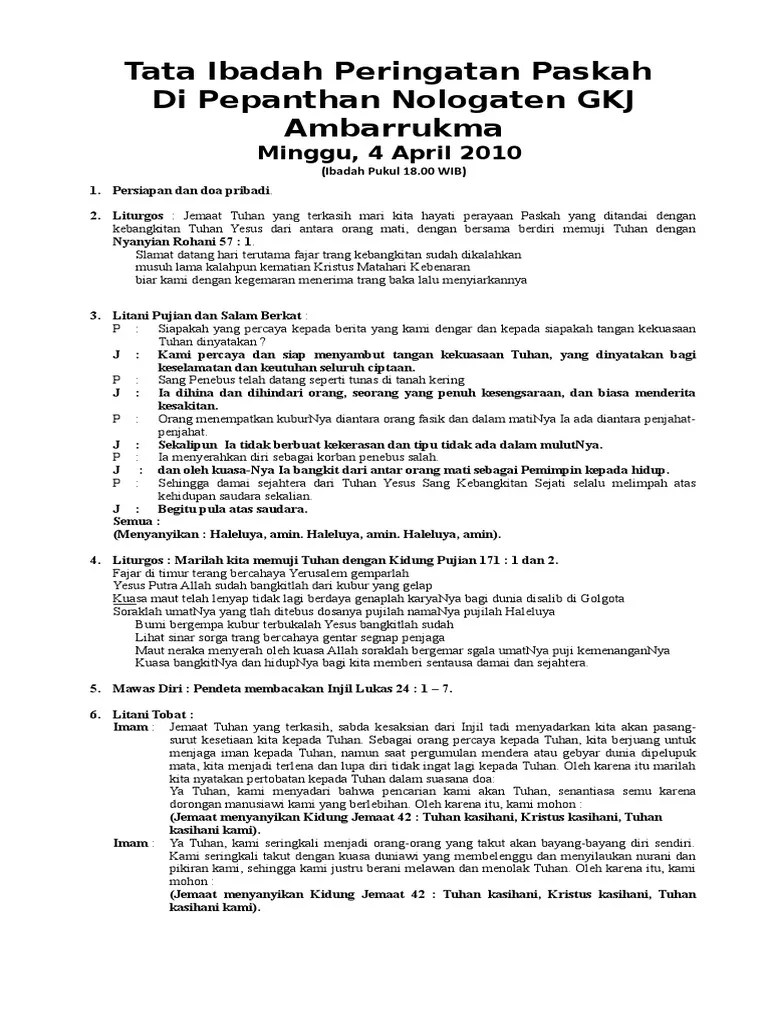 Paskah Greja Nologaten 18.00 | PDF