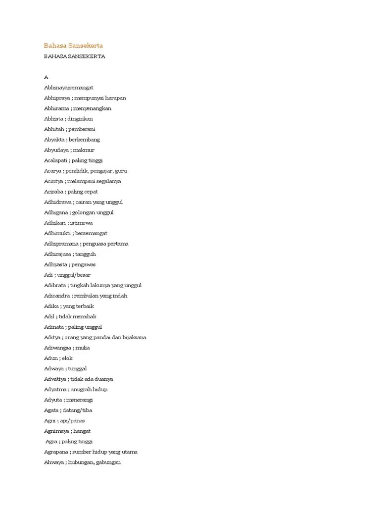 Bahasa Sansekerta | PDF