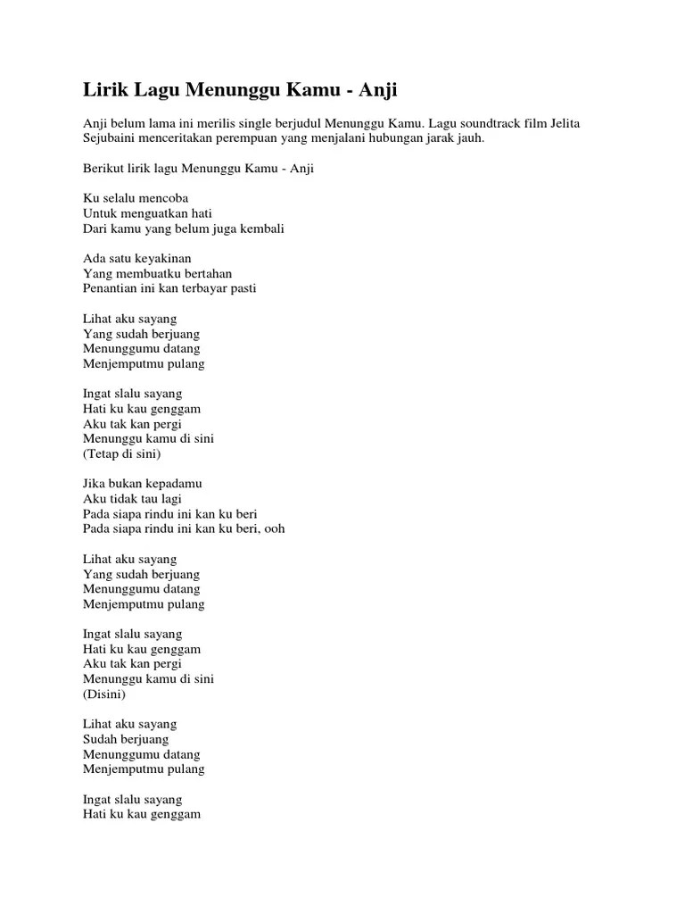 Lirik Lagu Menunggu Kamu | PDF