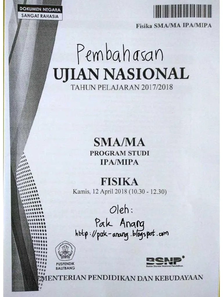 Soal un fisika 2018 by routrac. Pembahasan Soal Un Fisika Sma 2018 Paket 1 Pdf