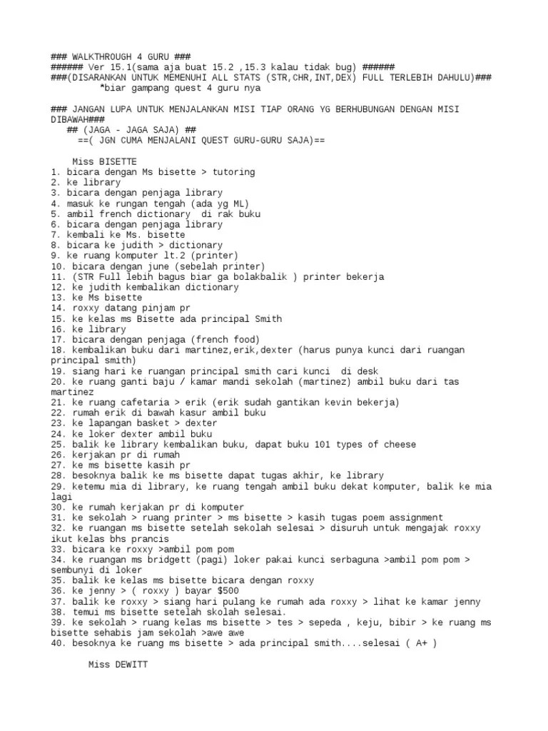 Cara mengganti bahasa indonesia summertime saga 20 7 summertime saga indo photos facebook summertime saga is a high quality dating sim visual novel game in development copyright for people / tutorial cara. Walkthrough 4 Guru Summertime Saga 15 1