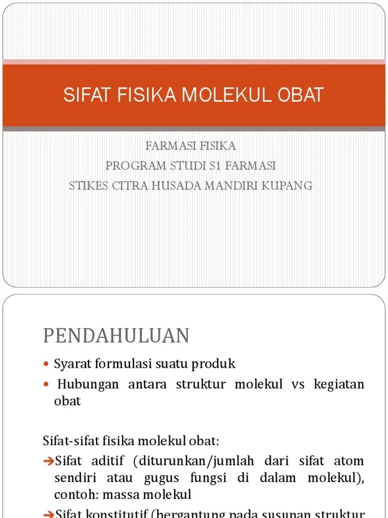 Farfis II Sifat Fisik Molekul Obat | PDF