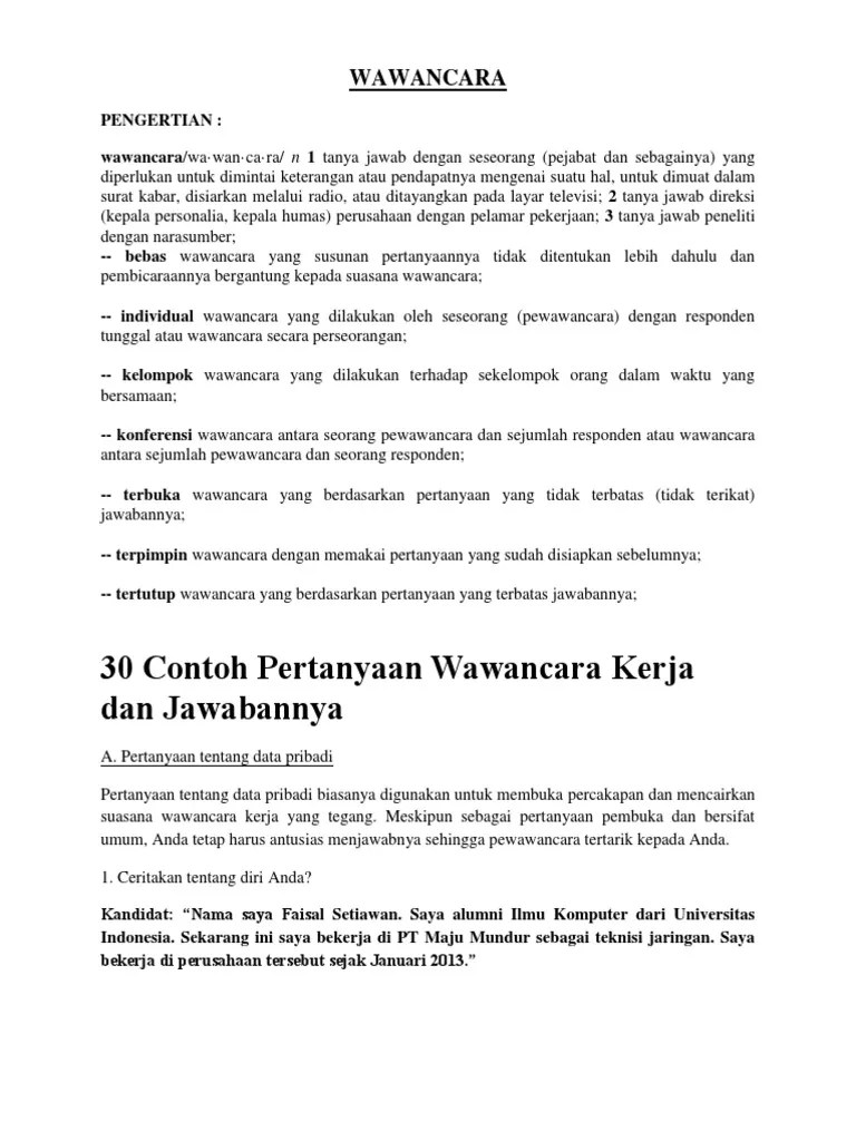 Teknik Wawancara | PDF