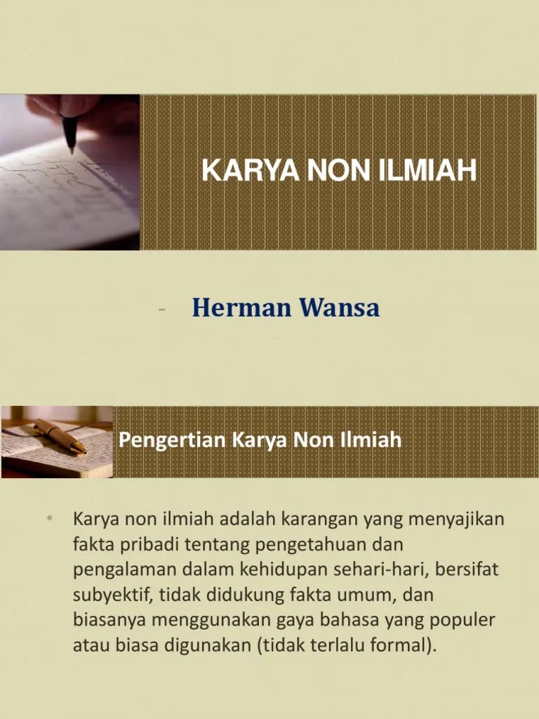 Perbedaan Karangan Ilmiah Dan Non Ilmiah – Sedang