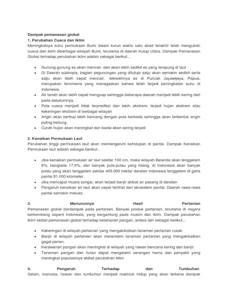 Dampak Pemanasan Global | PDF
