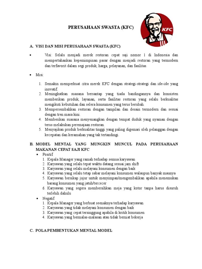 • menyediakan kualitas produk yang terbaik dengan terus meningkatkan kreatifitas dalam memproduksi makanan. Visi Dan Misi Perusahaan Swasta Pdf