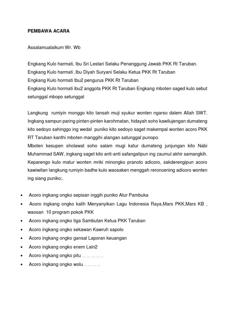 PEMBAWA ACARA PKK | PDF