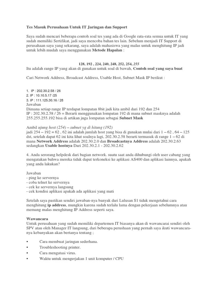 Tes komputer perangkat desa detail. Contoh Soal Tes Komputer Di Perusahaan - Berbagi Contoh Soal